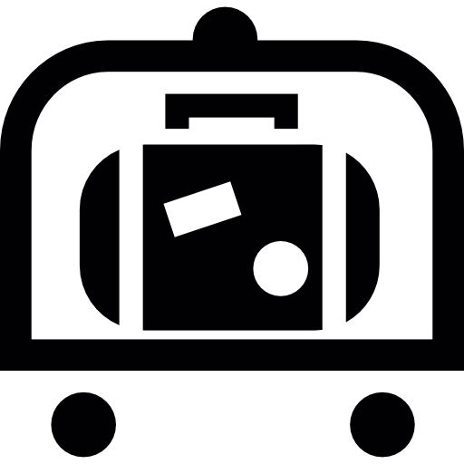 carrello dell'hotel con bagagli all'interno  icona