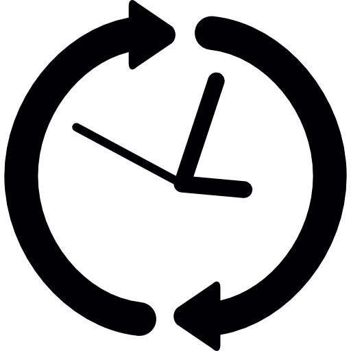원형 화살표가있는 시계  icon