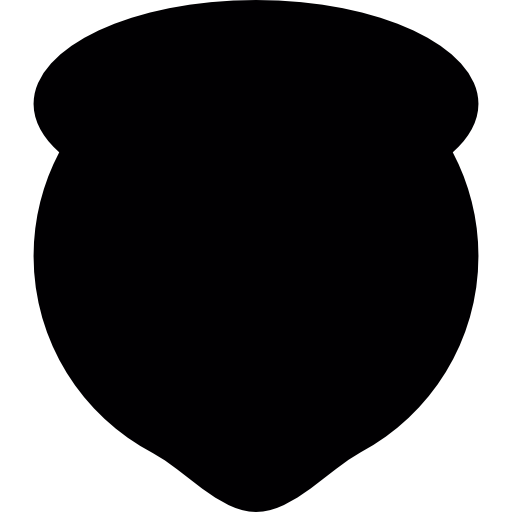 scudo nero arrotondato  icona