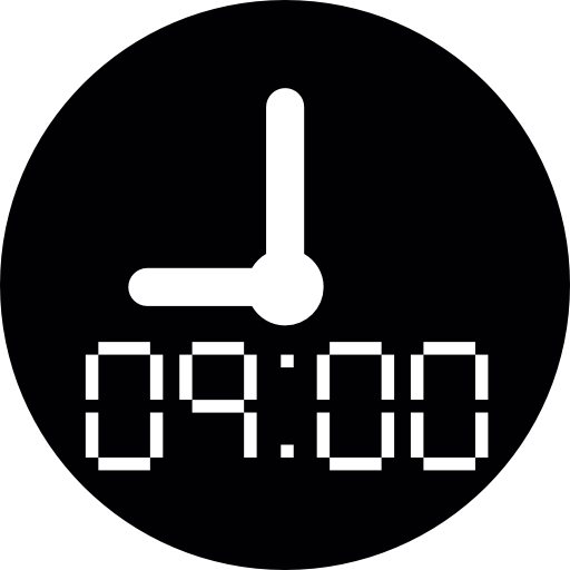 zegar cyfrowy i analogowy  ikona