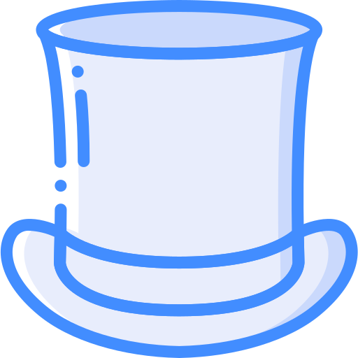 Top hat Basic Miscellany Blue icon