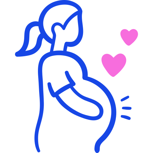 mujer embarazada Doodle Lineal Color icono
