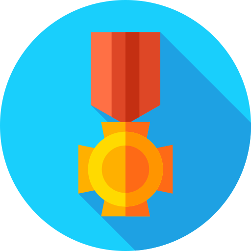 médaille d'or Flat Circular Flat Icône