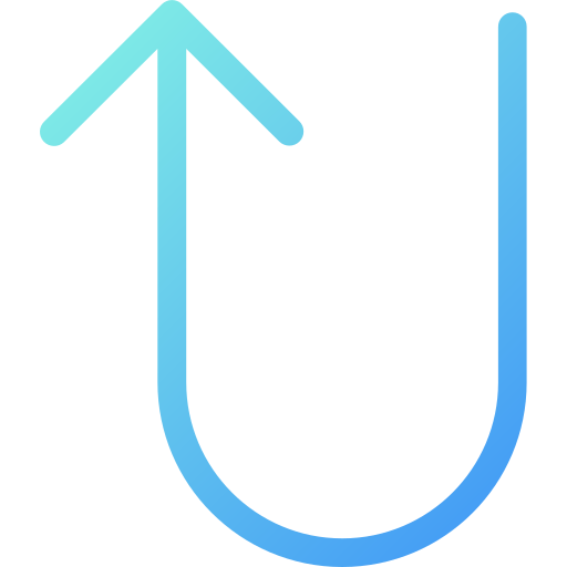 u-bocht pijl Generic gradient outline icoon