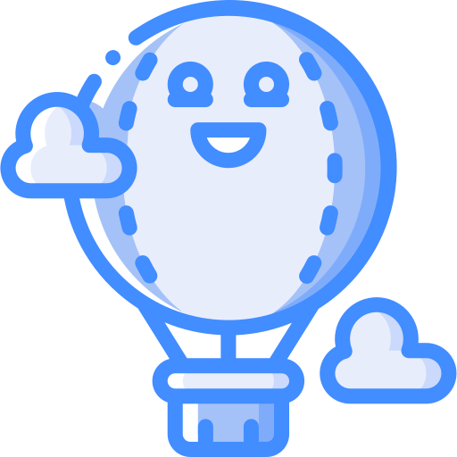 Hot air balloon Basic Miscellany Blue icon