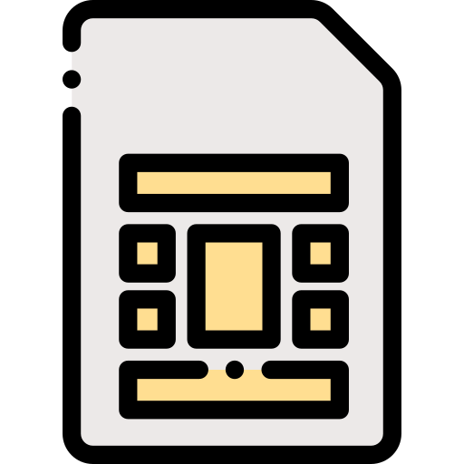 Cartão SIM Detailed Rounded Lineal color Ícone