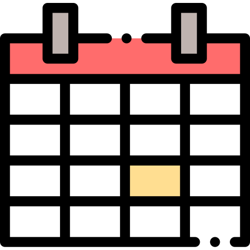 Calendario Detailed Rounded Lineal color icono