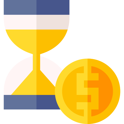 Время - деньги Basic Straight Flat иконка