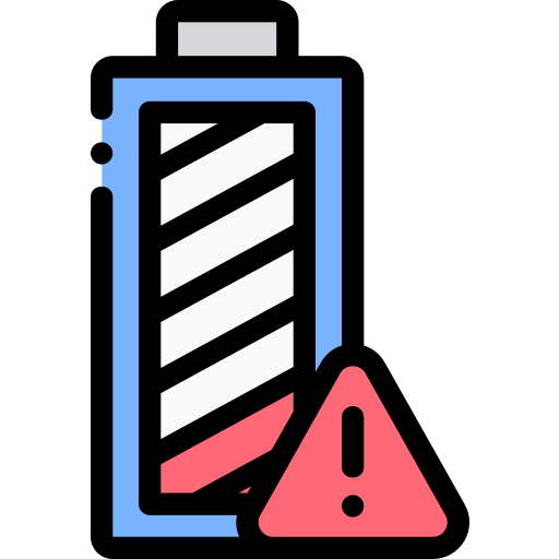 batteria scarica Detailed Rounded Lineal color icona