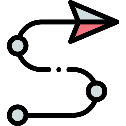 route Detailed Rounded Lineal color Icône