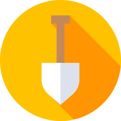 Shovel Flat Circular Flat icon