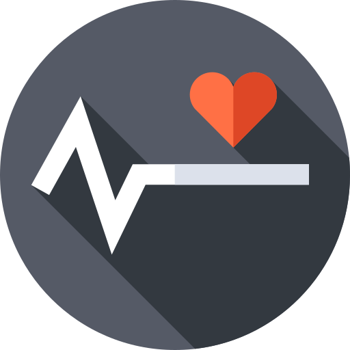 Heart beat Flat Circular Flat icon