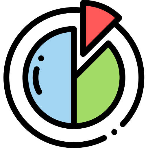 diagramme circulaire Detailed Rounded Lineal color Icône