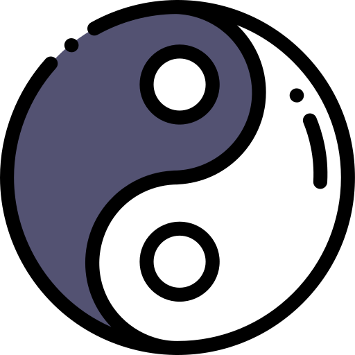 Ying yang Detailed Rounded Lineal color icon