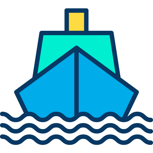 statek Kiranshastry Lineal Color ikona
