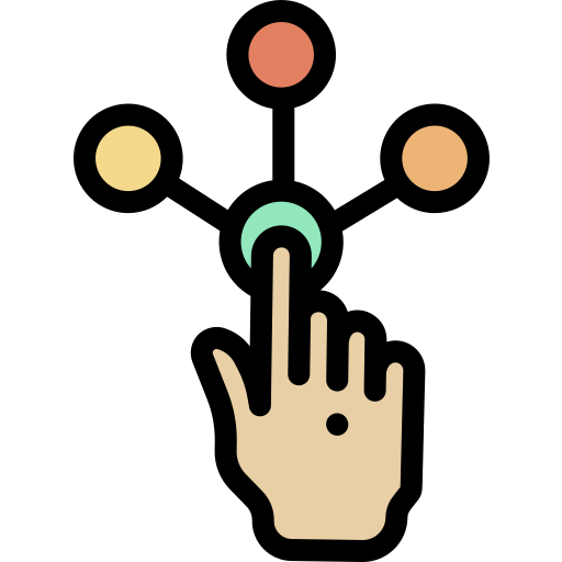 접촉 Detailed Rounded Lineal color icon