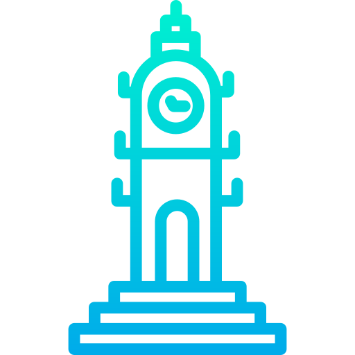 Torre del reloj Kiranshastry Gradient icono