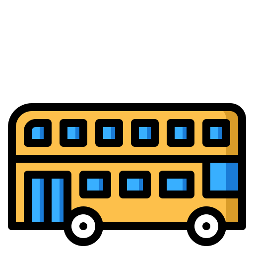 autobus a due piani PMICON Lineal color icona