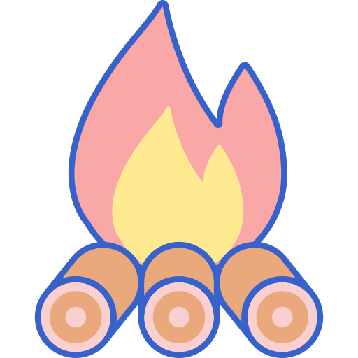 Campfire Flaticons Lineal Color icon