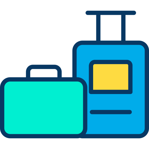 bagaż Kiranshastry Lineal Color ikona