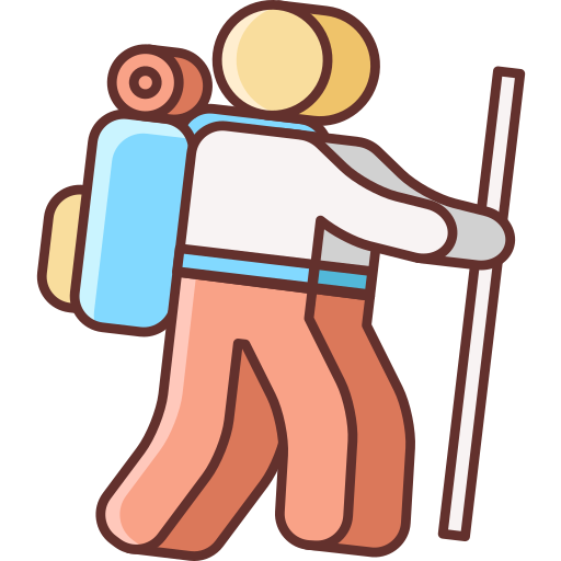 Hiking Flaticons Lineal Color icon