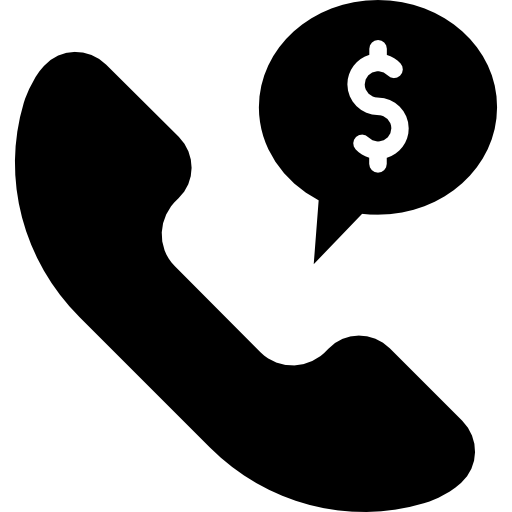 llamada telefónica Vector Market Fill icono