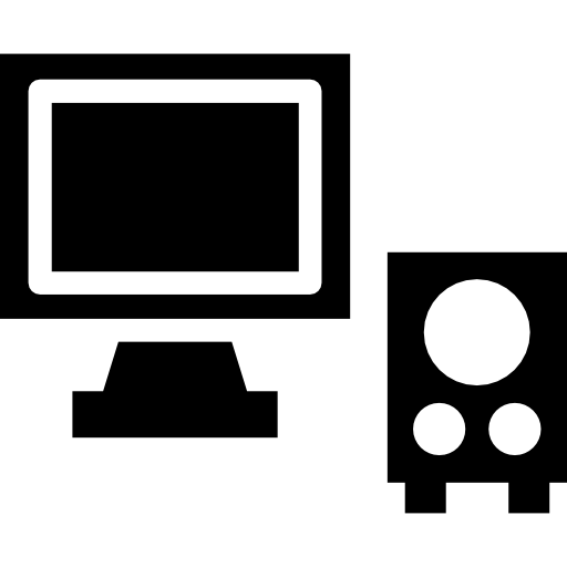 Computer Vector Market Fill icon