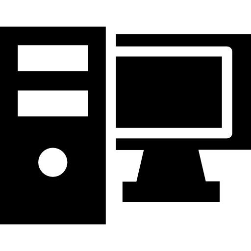 Computer Vector Market Fill icon