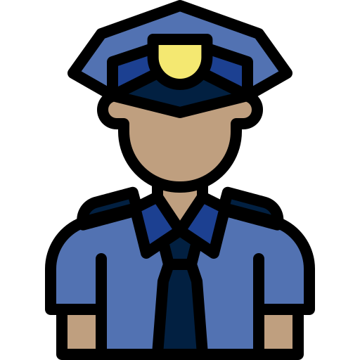 politieagent Winnievizence Lineal color icoon