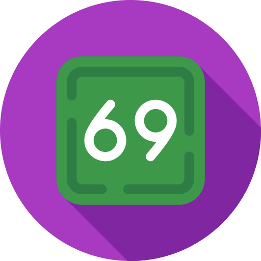 sześćdziesiąt dziewięć Generic color fill ikona