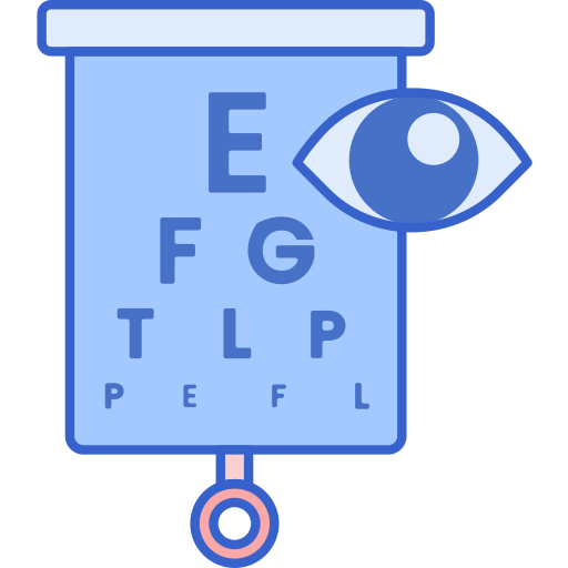 Eye test Flaticons Lineal Color icon