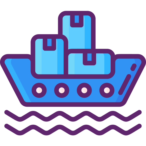 Грузовое судно Flaticons Lineal Color иконка