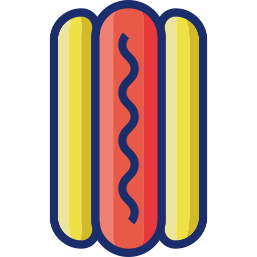 hot dog Flaticons Lineal Color ikona