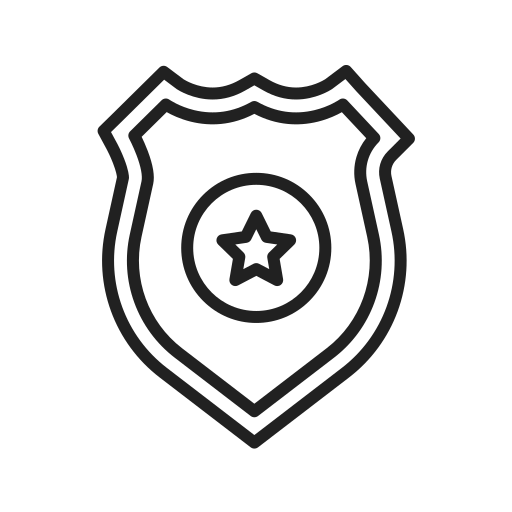 politie badge Generic black outline icoon