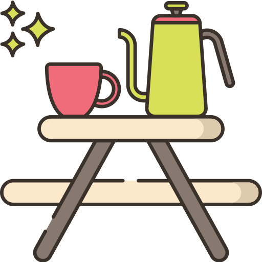 캠핑 테이블 Flaticons Lineal Color icon