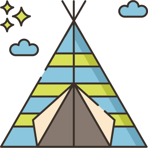 namiot kempingowy Flaticons Lineal Color ikona