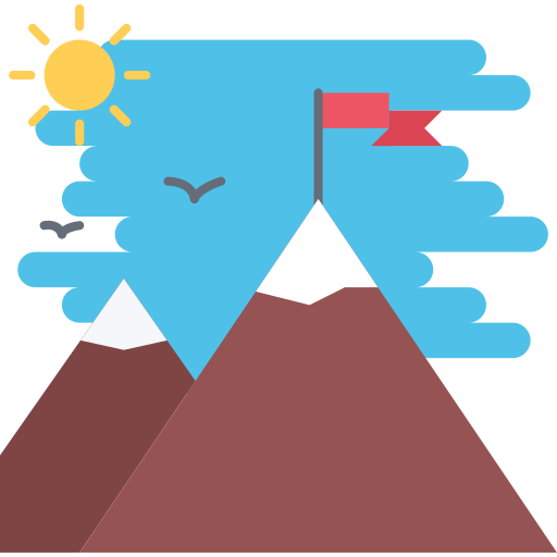 Montaña Coloring Flat icono