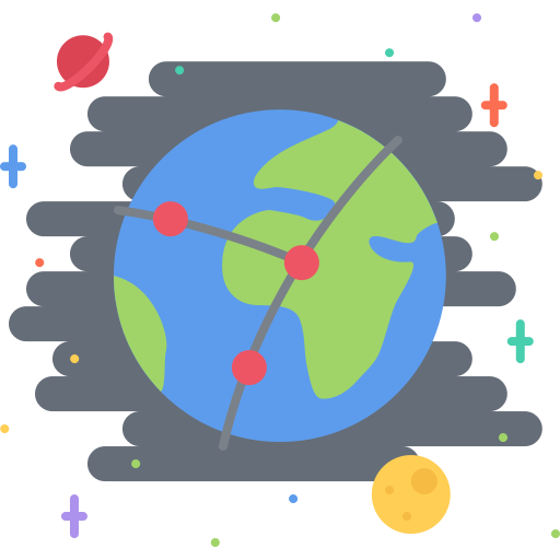 지구 Coloring Flat icon