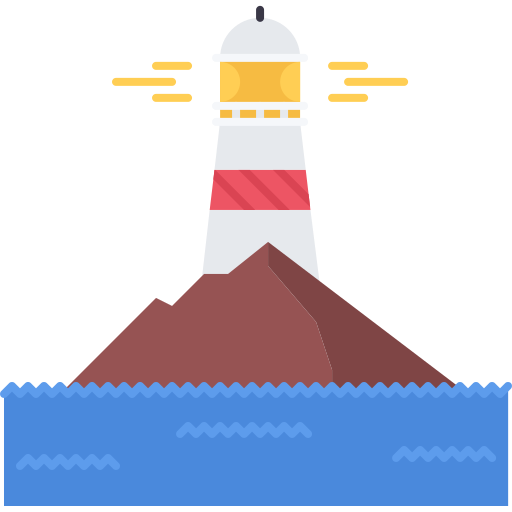 latarnia morska Coloring Flat ikona