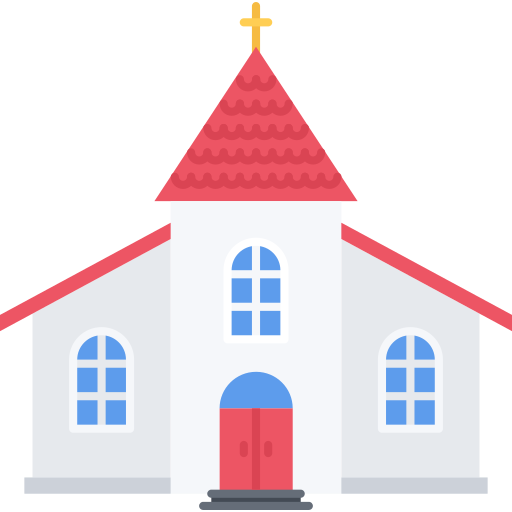 kościół Coloring Flat ikona