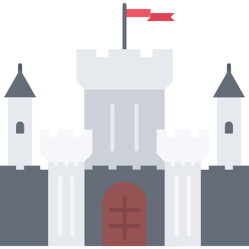 Замок Coloring Flat иконка
