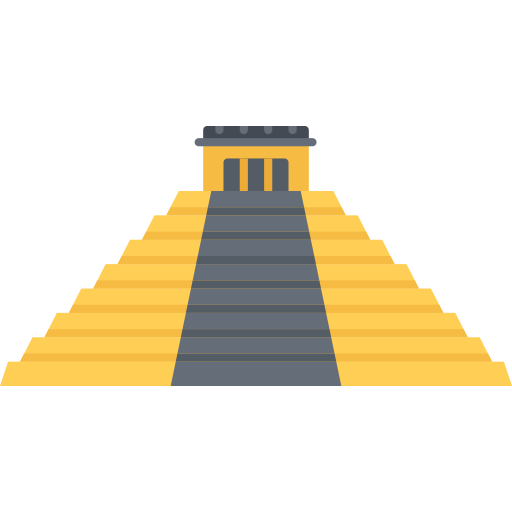 pirâmide maia Coloring Flat Ícone
