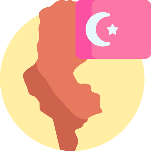 tunezja Detailed Flat Circular Flat ikona