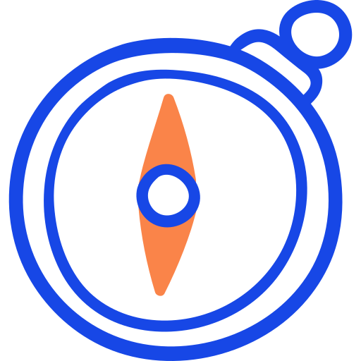 kompas Doodle Lineal Color ikona