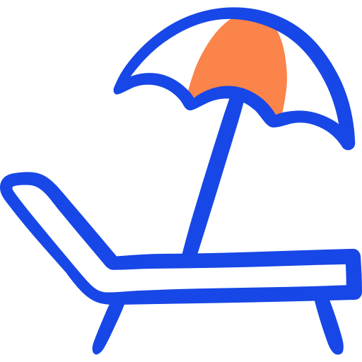 sedia da spiaggia Doodle Lineal Color icona