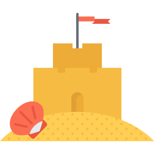 zamek z piasku Coloring Flat ikona