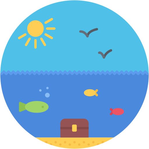 바닷가 Coloring Flat icon