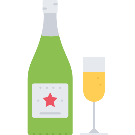 Champagne Coloring Flat icon