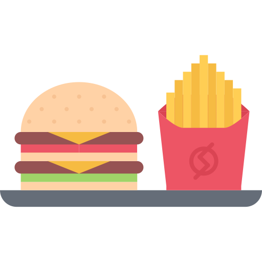 fast food Coloring Flat ikona