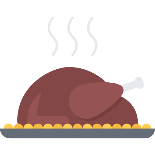 Pollo asado Coloring Flat icono